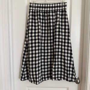 Black and White Gingham A-Line Skirt
